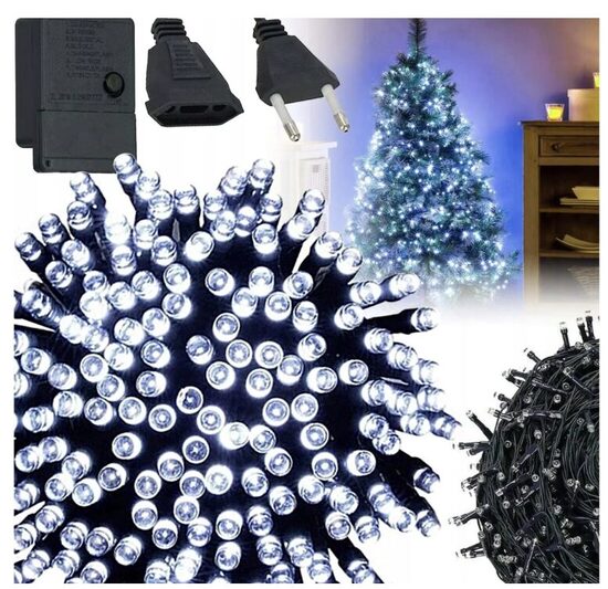 2000 LED girlianda, jungiasi tarpusavyje, 130m., šaltai balta